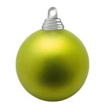 Boules de Noël en plastique ignifugé vert citron mat - 0