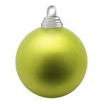 Christmas baubles made of flame retardant plastic lime green matt - 0