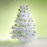 Christmas baubles made of flame retardant plastic lime green matt - 1