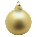 Christmas baubles made of flame retardant plastic dark gold matt - 0