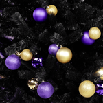 Bolas de Navidad de plástico con purpurina en color morado - 5