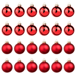 Glass Christmas baubles red glossy/matt - 1