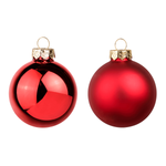 Glass Christmas baubles red glossy/matt - 0