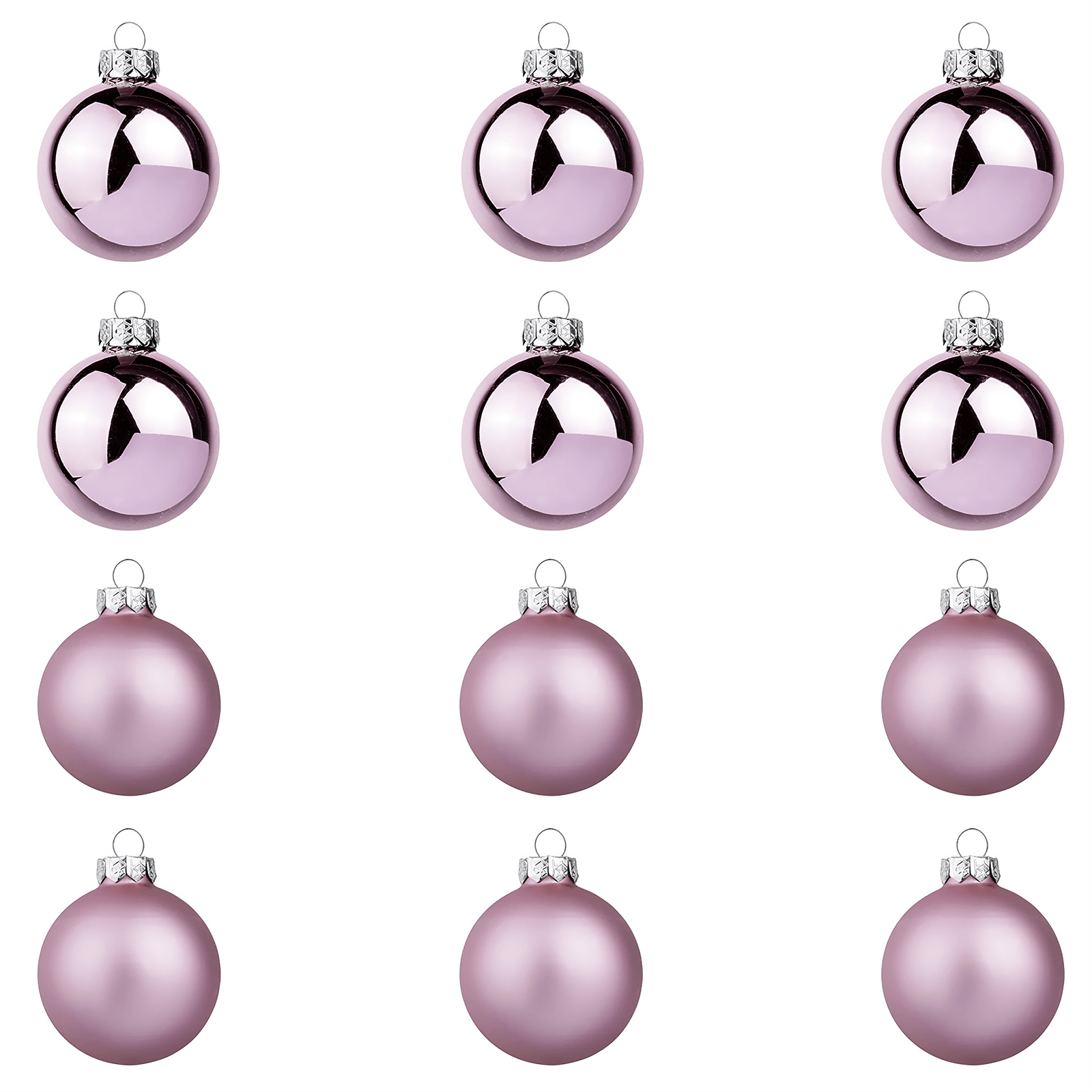 Weihnachtskugeln aus Glas puder glanz-matt - 1