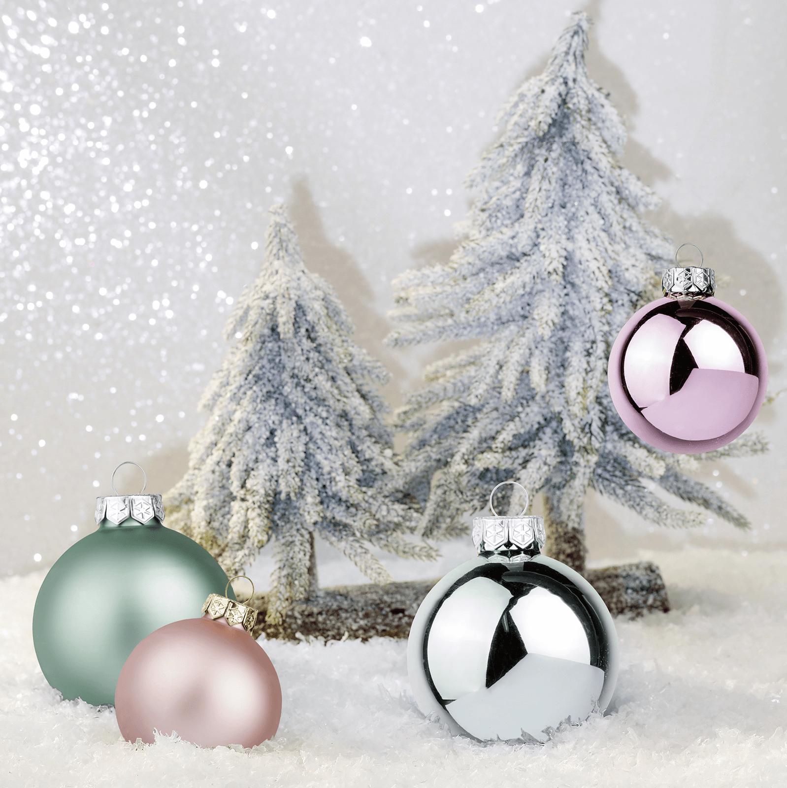 Glass Christmas Baubles Powder Glossy/Matt - 5
