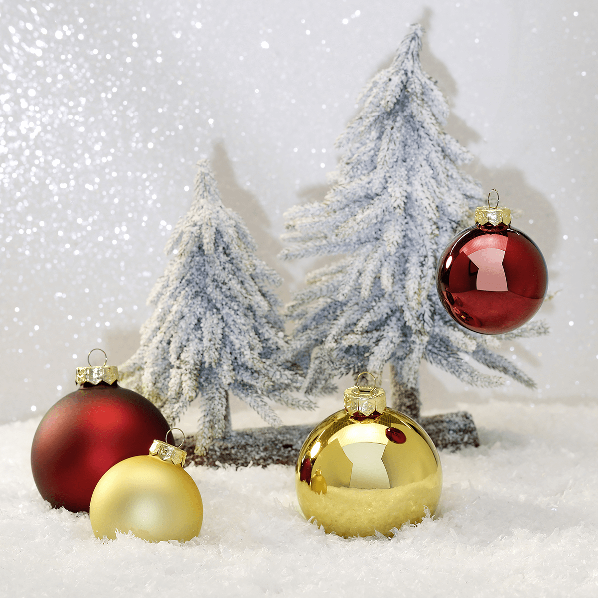 Glass Christmas Baubles sage green glossy/matt - 4