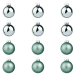 Glass Christmas Baubles sage green glossy/matt - 1