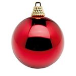 Glossy Wine Red Plastic Christmas Baubles - 2