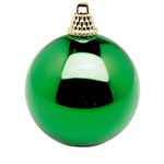 Shiny green plastic Christmas baubles - 0