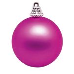 Bolas de Navidad de plástico rosa mate - 0