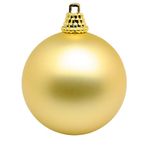 Matt, golden plastic Christmas baubles - 0