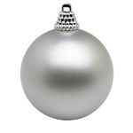 Plastic Christmas baubels silver, matt - 0