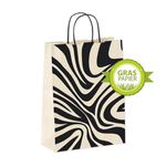 Umweltfreundliche Geschenk-Trage-Taschen in Zebra-Muster 50 Stück - 1