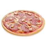 Fausse pizza speciale avec salami, jambon et champignons faux aliments 25 cm Ø - 0