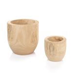 Set de casseroles en bois 16 - 26 cm de haut 2 pièces - 1