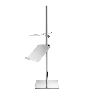 Chrome stand for tailor's busts with shoe presenter 40 x 40 x 100 cm