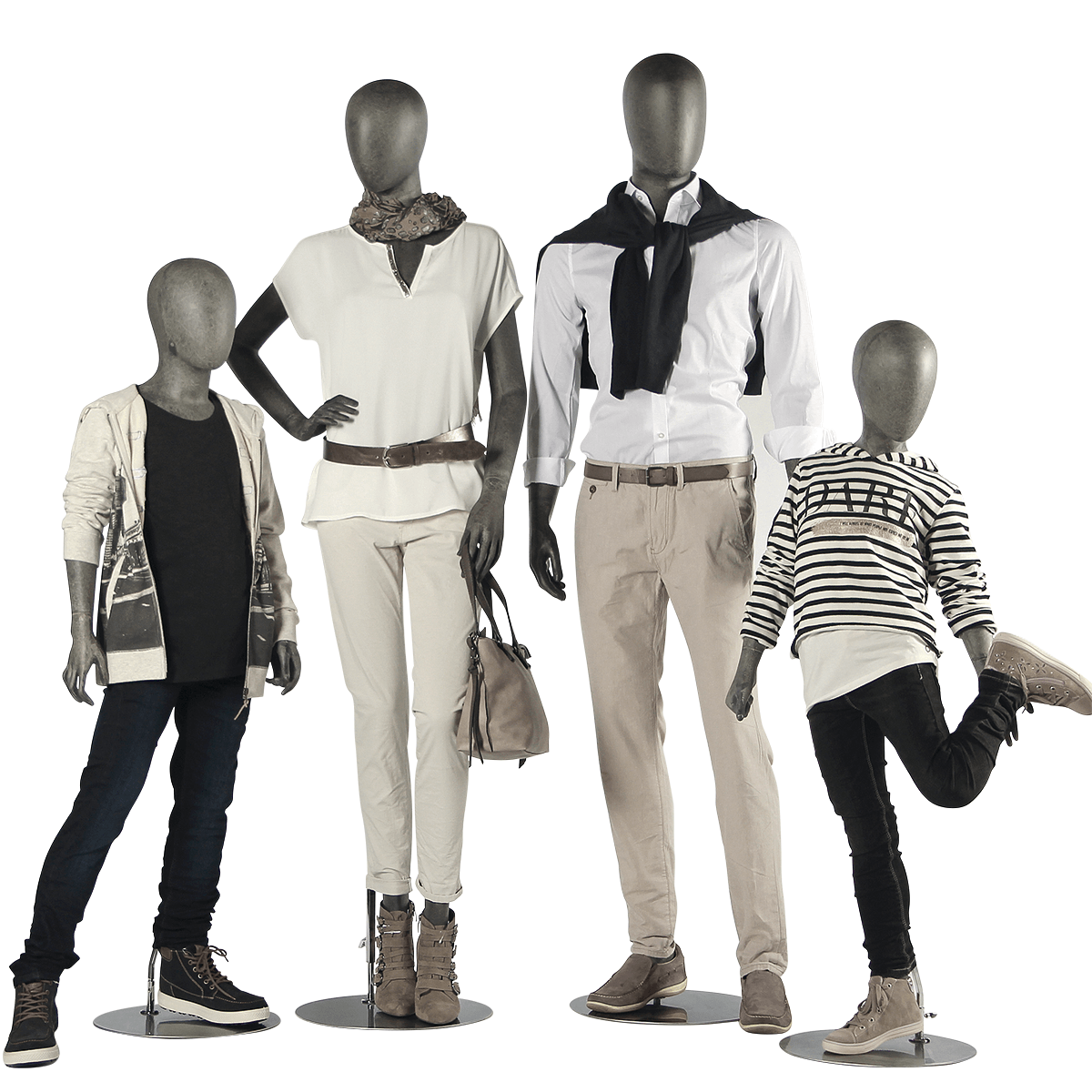 Premium Damen Schaufensterpuppe, rechter Arm angewinkelt, anthrazit - 9