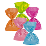 Colourful assorted foil gift bags matt, 15 x 25 cm 100 pieces - 0