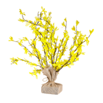 Ramitas de Forsythia artificiales atadas en yute 16 cm - 0