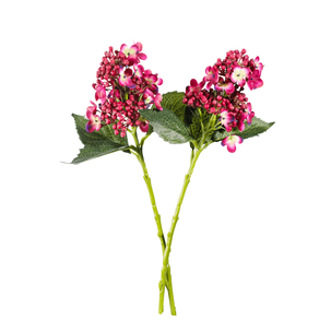 Flores de hortensia artificiales rojo, 39 cm, 2 piezas