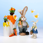 XXL Plush Easter Bunny with Carrot and Shovel 36 x 23 x 92 cm - 2