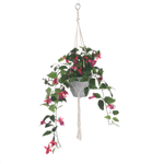 Fuchsia artificial flower hanging traffic light in pot 85 cm - 0