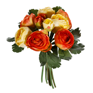 Artificial Ranunculus Bouquet red, yellow 16 x 16 x 24 cm (W x L x H)