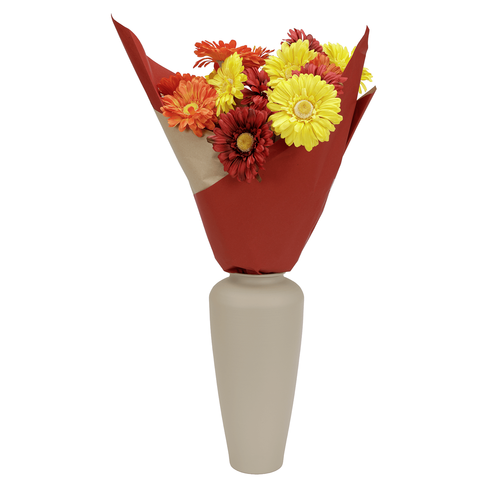 Red gerbera artificial flowers 2 pieces - 4 Red gerbera artificial flowers 2 pieces - 4