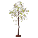 Árbol artificial en flor de cerezo blanco con soporte 120 cm - 0