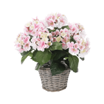 Hortensias artificiels dans une corbeille rose 44 cm - 0