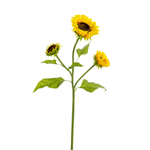 Tournesol artificiel avec 3 fleurs jaunes 87 cm - 0