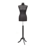 Ladies tailor's bust black on black tripod stand 148 - 178 cm high - 0