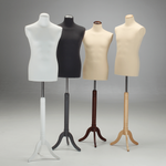 Men's tailor's bust white on white tripod stand 148 - 178 cm high - 5