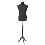 Men's Tailor's Bust black on black tripod stand 148 - 178 cm high - 0