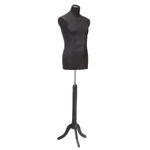 Men's Tailor's Bust black on black tripod stand 148 - 178 cm high - 1
