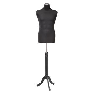 Men&#039;s Tailor&#039;s Bust black on black tripod stand 148 - 178 cm high