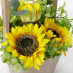 Girasoles artificiales en cesta 31 cm amarillo - 1