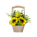 Girasoles artificiales en cesta 31 cm amarillo - 2