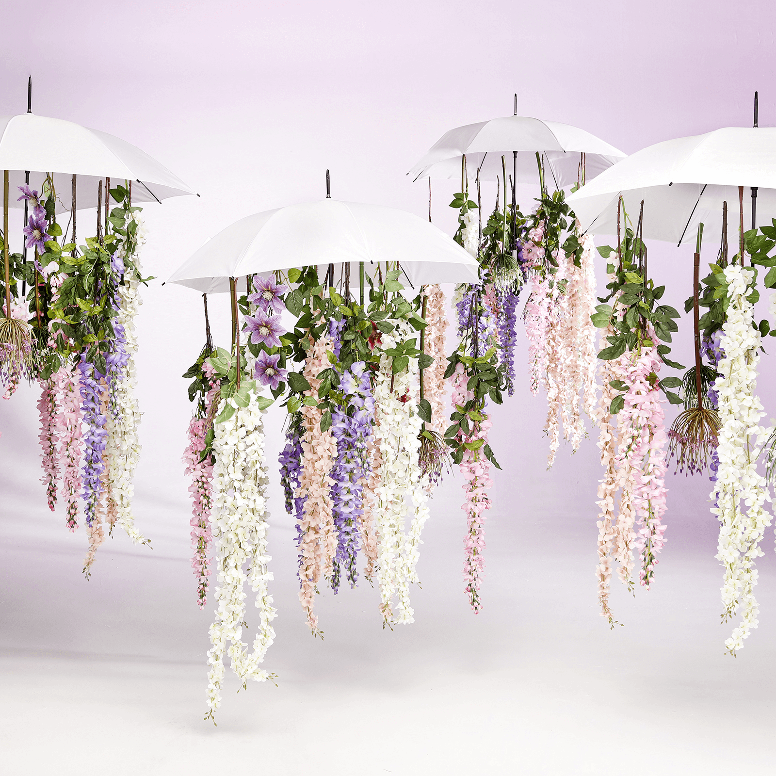 Paraguas con mecanismo automático 100 cm Ø, 84 cm blanco - 3 Paraguas con mecanismo automático 100 cm Ø, 84 cm blanco - 3