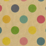 Recycled kraft paper with coloured dots - 50 m Gift Wrapping Paper Roll - 0