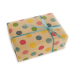 Recycled kraft paper with coloured dots - 50 m Gift Wrapping Paper Roll - 1