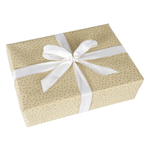 Recyceltes Kraftpapier mit kleinen, goldenen Punkten – 50 m Geschenkpapier-Rolle - 1