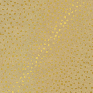 Recyceltes Kraftpapier mit kleinen, goldenen Punkten – 50 m Geschenkpapier-Rolle