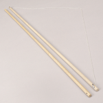 Wooden fabric banner hanging rod set with cord - 1