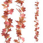 Guirlande d'érable artificielle orange - marron 180 cm - 0