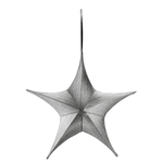 Estrella plegable de tela decorativa negro-plata con cremallera - 0