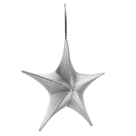 Estrella plegable de tela decorativa negro-plata con cremallera - 1