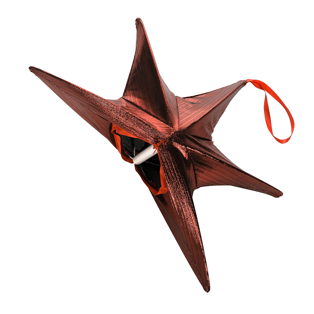 Estrella plegable de tela decorativa en rojo burdeos con cremallera - 4 Estrella plegable de tela decorativa en rojo burdeos con cremallera - 4