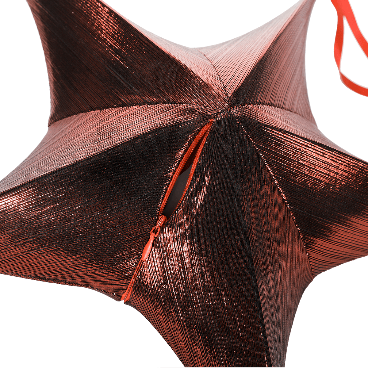 Estrella plegable de tela decorativa en rojo burdeos con cremallera - 5 Estrella plegable de tela decorativa en rojo burdeos con cremallera - 5