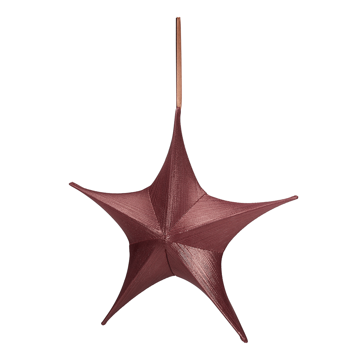 Estrella plegable de tela decorativa en rojo burdeos con cremallera - 1 Estrella plegable de tela decorativa en rojo burdeos con cremallera - 1